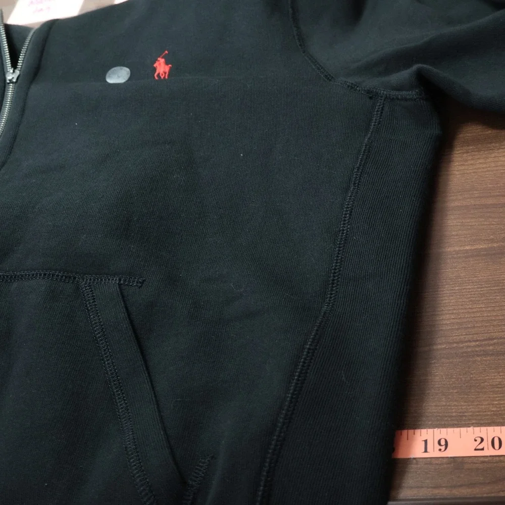 Polo Ralph Lauren Full Zip Hoodie Mens Large Black Classic Preppy Sporty NWD